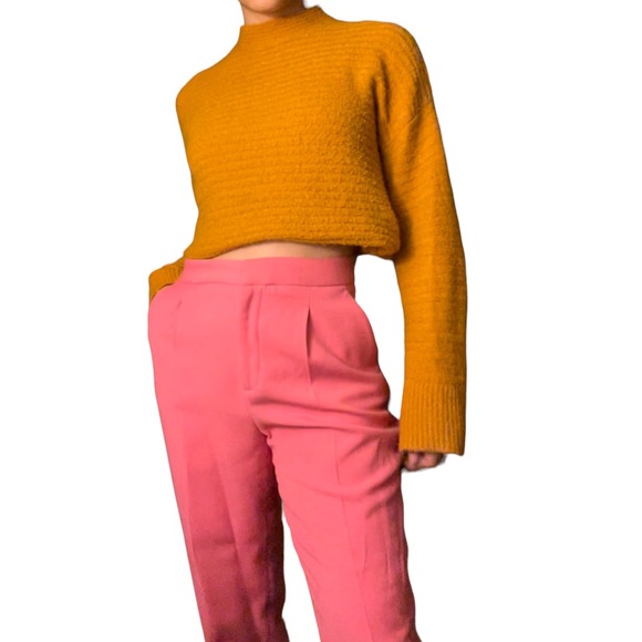 ZARA Basic High Waist Trousers - Bright Pink - Size S (NWT) - Picture 5 of 5